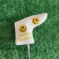 Golf Putter Headcover Smile Embroidery Straight Blade Putter Head Cover PU Protect Covers 1