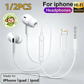 Auricolari originali per iPhone, per iPhone 14 13 12 11 Pro Max Mini 8 7 6s Plus X XS XR SE, auricolari in-ear con filo.