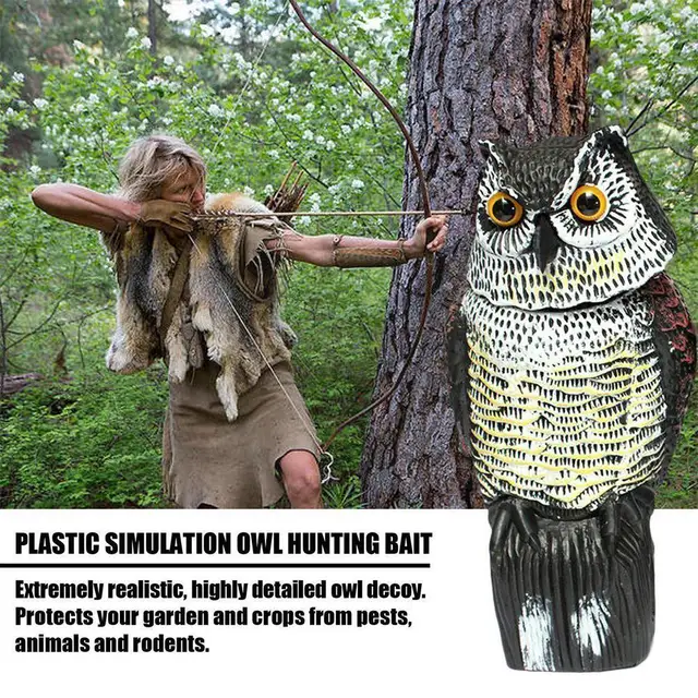 Hamis Realisztikus Madárkara Műanyag Sas Sólyom Csaló Szobor Forgó Fejjel És Hangzással A Kerti Udvari Madárriasztó M2N6 -Hoz