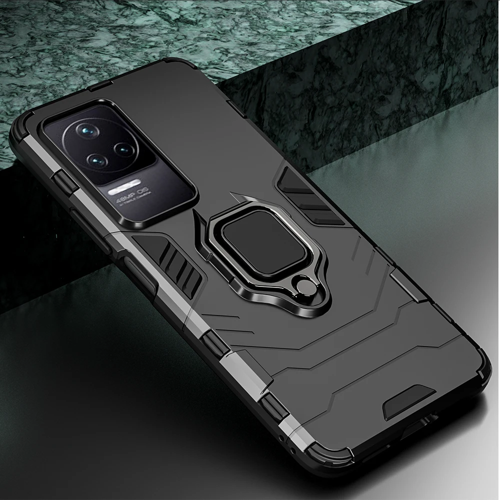 KEYSION Stoßfestes Rüstungsgehäuse für Xiaomi POCO F4 GT F4 5G F3 GT Ringständer-Telefonrückseite für Redmi K50 Gaming K50 Pro_voghion.com