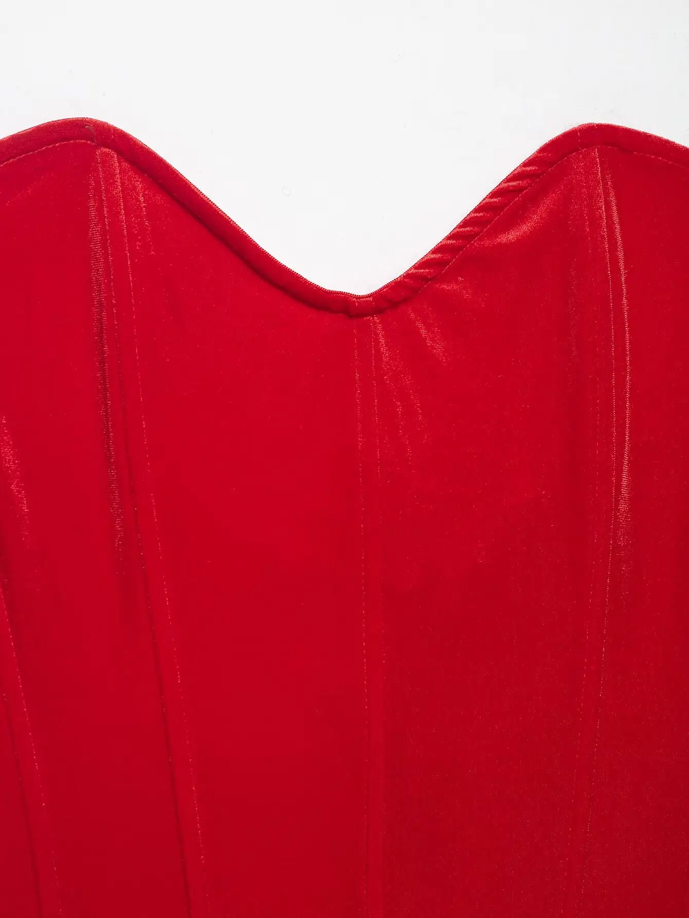 HH Damen Mode Schnür-Top ohne Träger für den Frühling + Seitlicher Reißverschluss Knoten-Dekoration Schlitz Plissierter Midi-Rock Lässiges Zweiteiler-Set – Detail 10