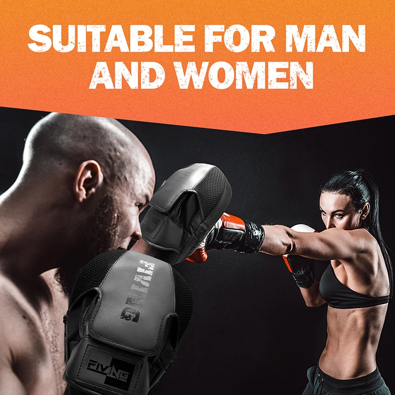 Boxing Pads for Men, Women,& Kids, Leather Focus Mitts for Martial Arts, Boxing Training,Curved Punch Mitts for Karate 6