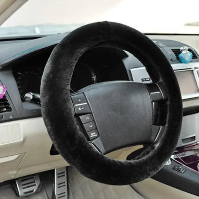 Winter Wool Plush Car Steering Wheel Cover Universal Interior