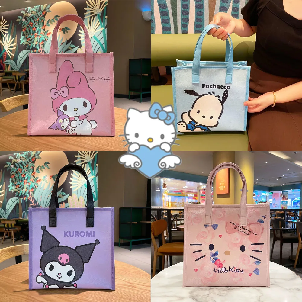 

Sanrio аниме Hellokitty Сумка Мультфильм Kuromi большой емкости портативная ручная сумка Kawaii My Melody сумка через плечо