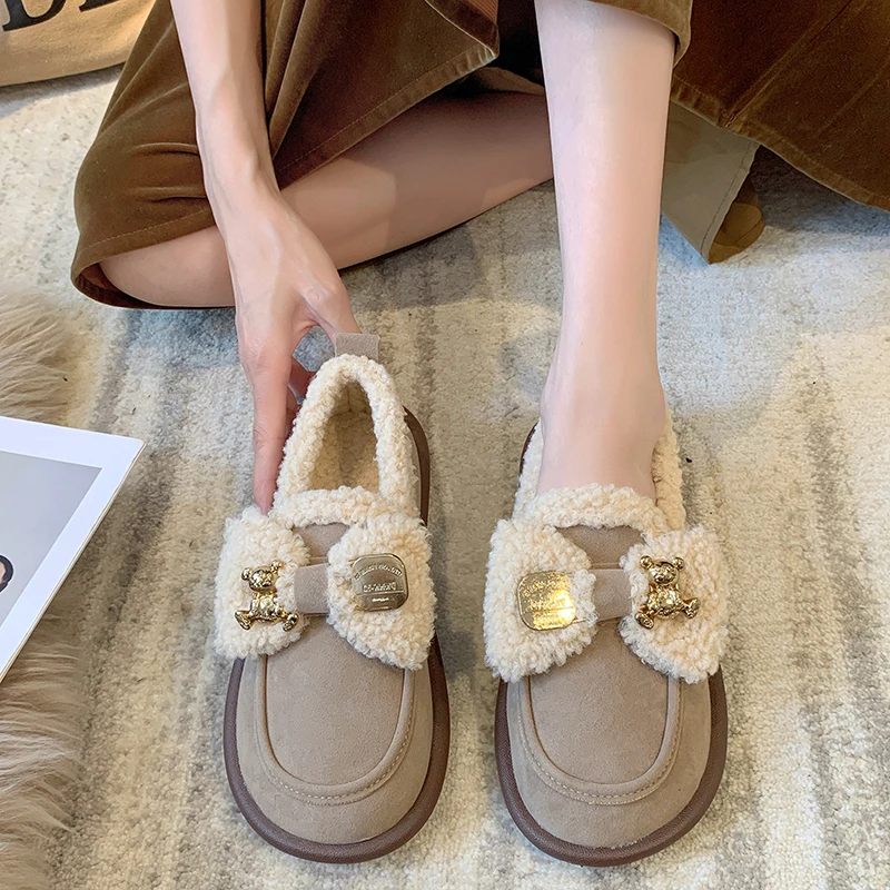 

Женские кроссовки на плоской подошве, повседневные универсальные Мягкие Мокасины с бантом и круглым носком, базовая обувь в стиле ретро, зима 2023