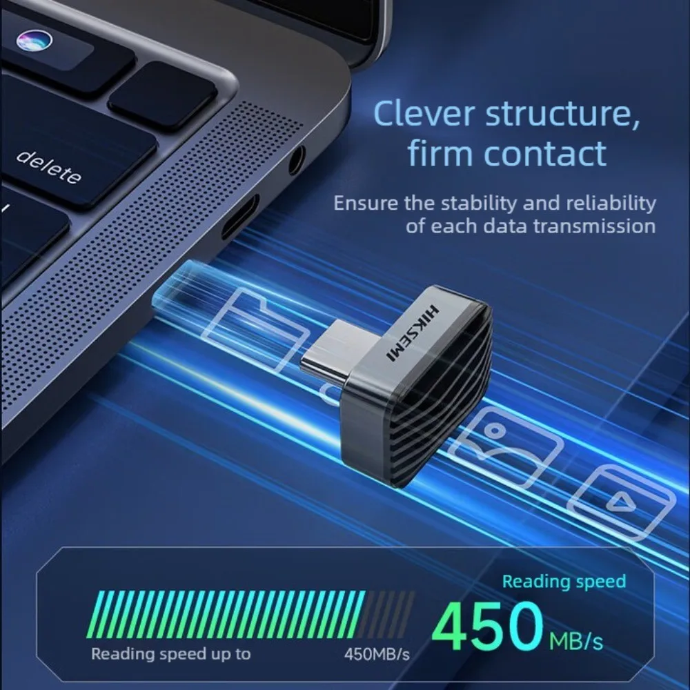 HIKSEMI 휴대용 TYPE-C 플래시 드라이브 64GB 128GB 256GB 512GB 차량용 U 디스크 450MB/S 고속 플래시 드라이브 아이폰 17/16 메이트북용