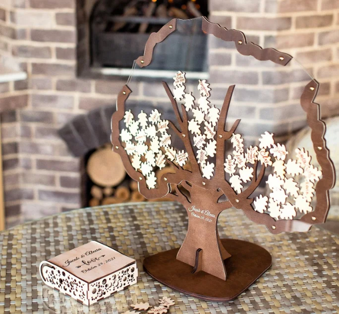 Wedding Guest Book Transparent Book Transparent Tree Rustic Bo Alternative