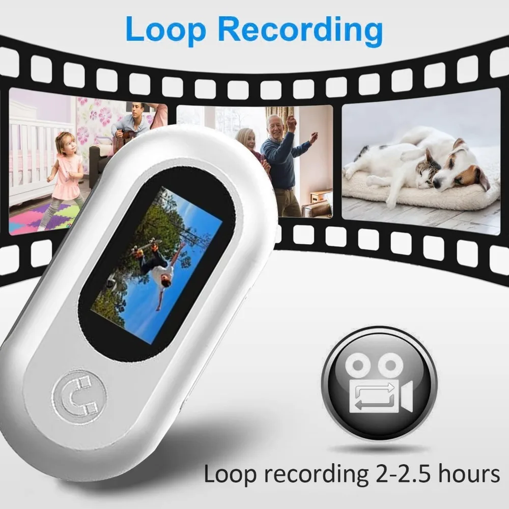 HD 1080P Cat Camera Collar with Video Record Wireless Mini Sport Cam Small Action Body Cameras for Pet Stuff Outdoor/Inoor