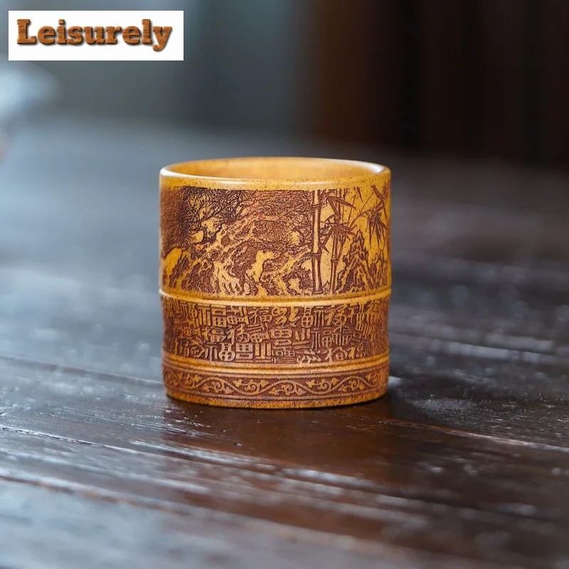 170ml Yixing Zisha Fu Deer Teacup Handmade Tea Bowl Mug Tea-tasting Fragrance Cup Jianzhan Master Cups For Tea Accessories Craft