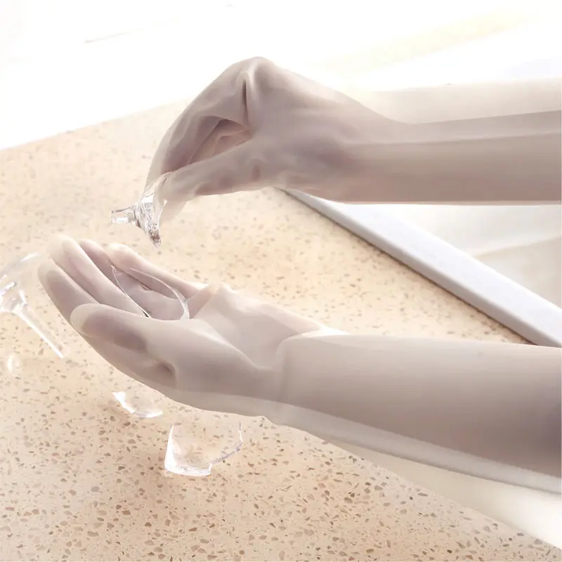Household Gloves Non-slip Soft Dish Washing Glove Safety Finger Protective Cleaning Tool Housework Waterproof Rubber