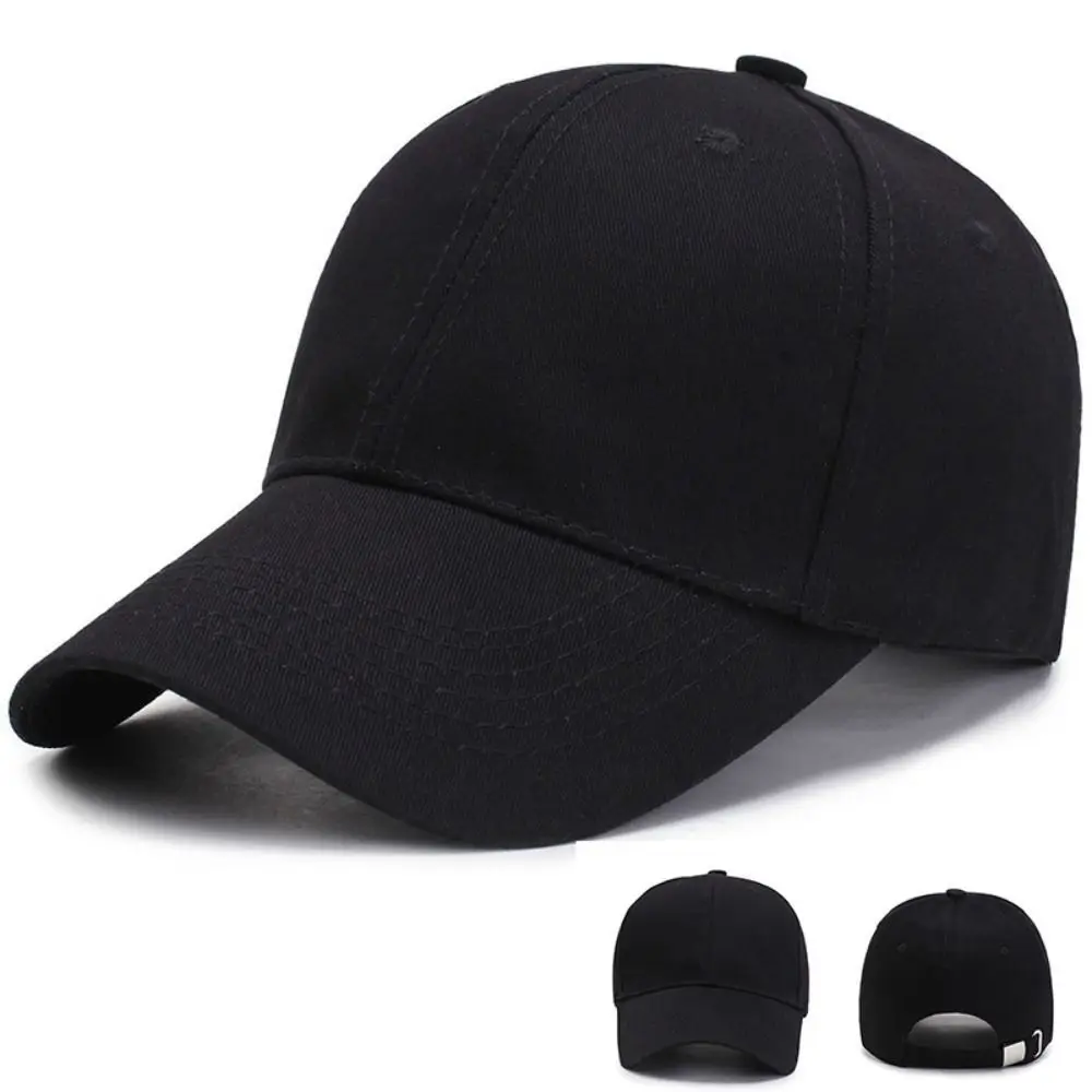 Casual Wide Brim Baseball Cap Solid Color Breathable Sports Cap UV Protection Summer Hat Cotton Peaked Cap for Men Women