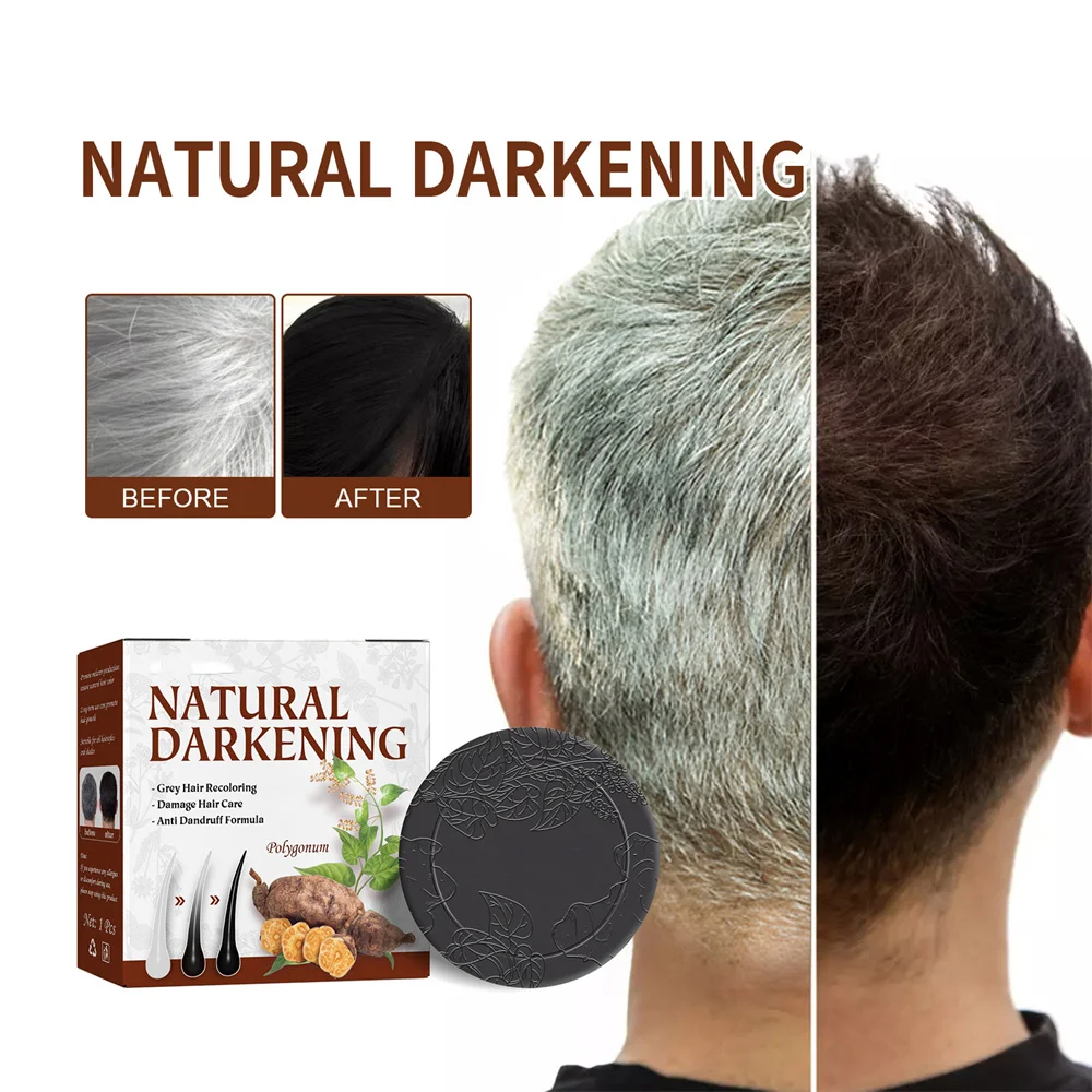Hair Dye Soap Cover Grey Hair Moisturize Repair Damaged Hair for Man