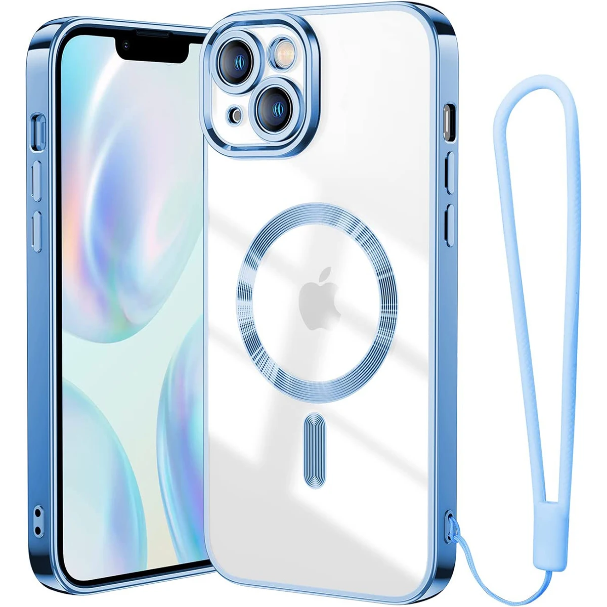 Funda MagSafe transparente y metal iPhone 11 Pro (azul) 