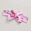 Citgeett Summer Infant Baby Girl Football Outfit Bow Rugby Print Shoulder Bodysuit Bow Headband Clothes Set 5