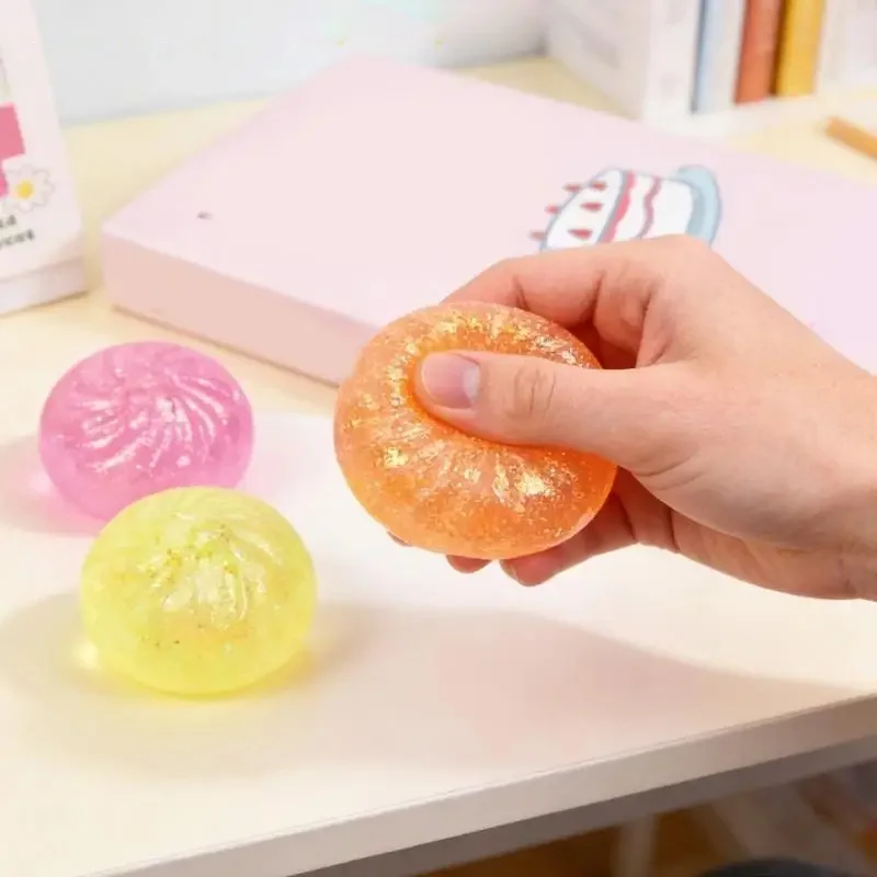 Glitter Dumpling Squishy Toy with Steamer Box - Stress & Anxiety Relief