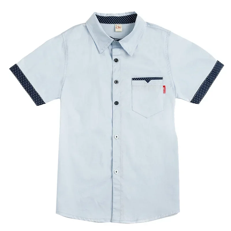 Age 4-13 Years Summer Toddler Teenage Dot School Boy Clothing Kids Boys Shirts Children Short Sleeve Clothes Tops boys short sleeve shirts