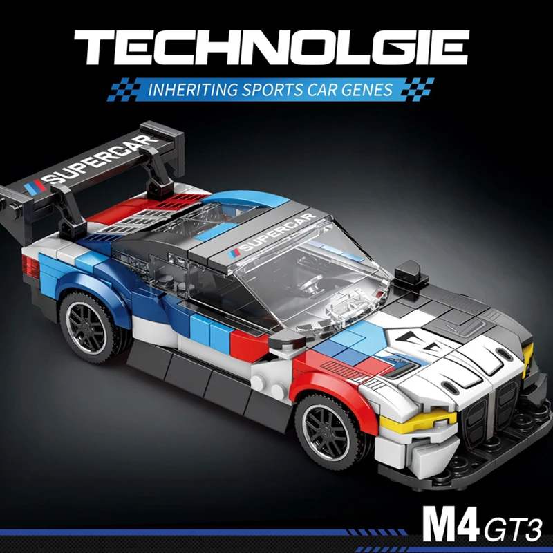 

385 шт., Детский конструктор «гоночный автомобиль»