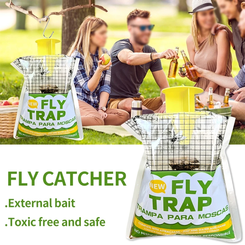 Disposable Hanging Flies Catching Bait Bag Insect Hornets Bee Trap Bug Hanging Insect Fly Kill Catcher Bag Garden Home Supplies fly trap,insect traps,insect catcher,wasp trap