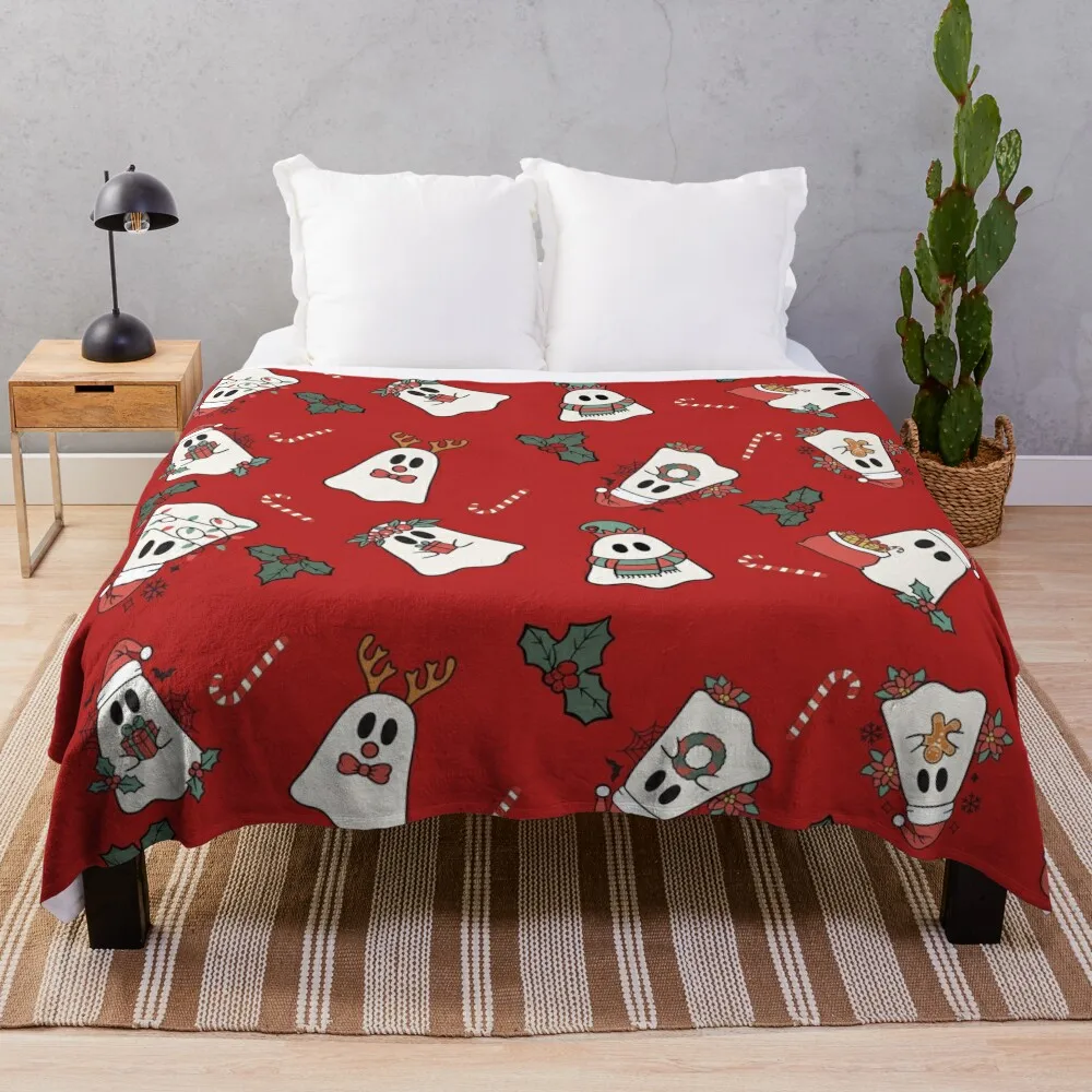 

Spooky Christmas (red) Throw Blanket Cute Blanket Hair Blanket fluffy blanket Sofa Quilt Decorative Blankets