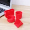 4pcs Kids Beach Toys Set Pyramid Castle Sand Play Set Sandbox Toys Creative Sand Tools Kit Sand Molds for Girls and Boys (Red) 1