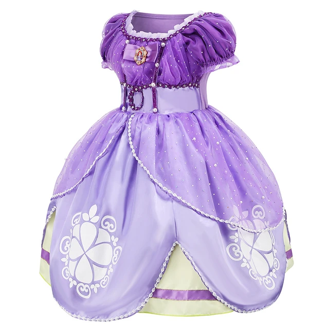 Vestido De Princesa Sofia Com Manga Bufante, Elegante Meninas Para Natal,  Vestido De Baile De Tule Com Lantejoulas, Fantasia De Princesa Para Festa  De Dia Das Bruxas - AliExpress