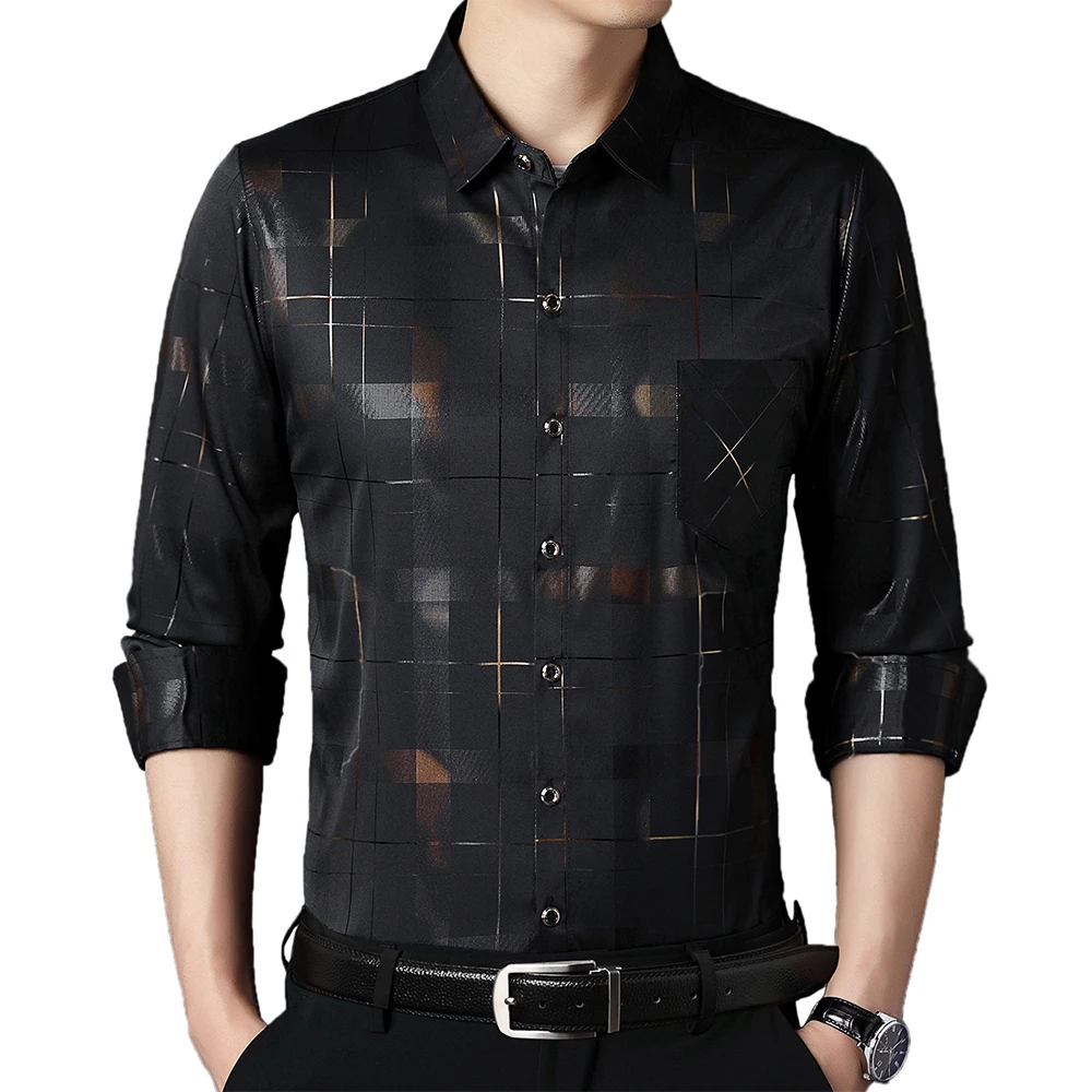 

2022 designer big pocket mens shirts for men clothing korean fashion long sleeve shirt luxury dress casual clothes jersey 8233