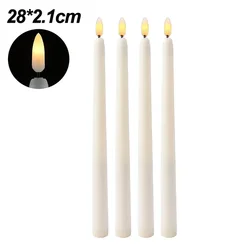 Set of LED Flameless Taper Candles - Battery - Powered Decorative Lights for Events and Home Decor (6PCS)