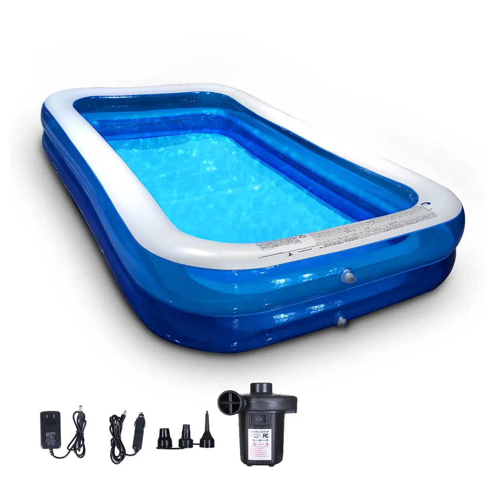 

Inflatable Swimming Pool Family Full-Sized Above Ground PVC Swimming Pools with Air Pump Outdoor Backyard Lounge Pool[US-Stock]