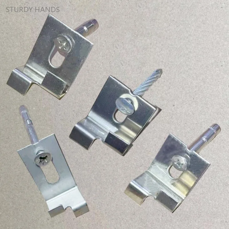 50 ชิ้นสแตนเลสสตีลกระเบื้องวงเล็บผนังแห้งแขวน Fastener หินอ่อนโฆษณา Board Hook Home คงที่อุปกรณ์ฮาร์ดแวร์ 1