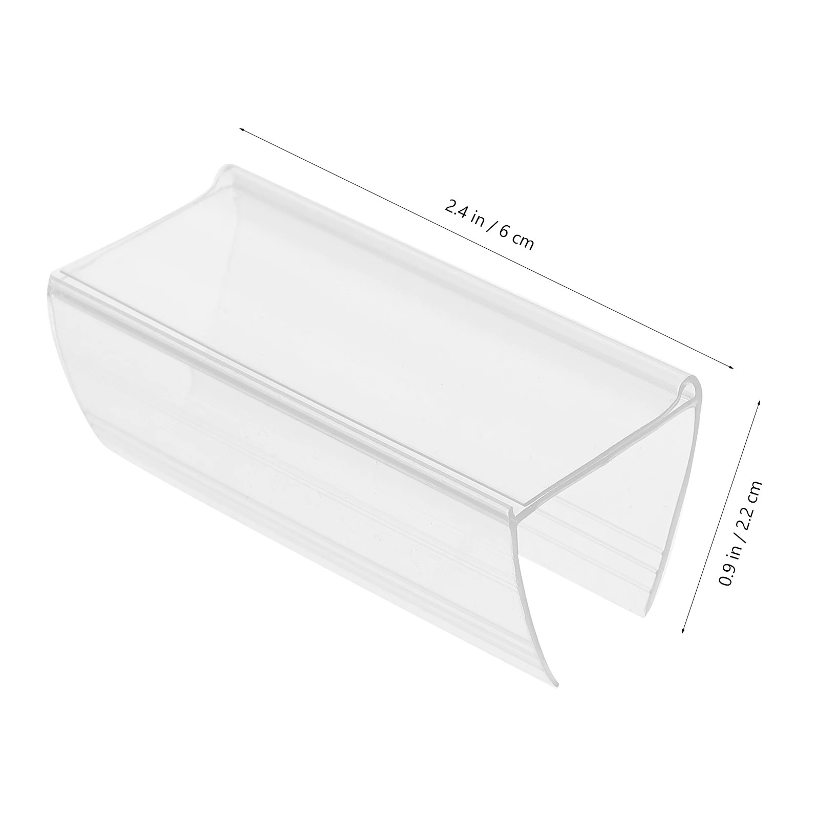 30 Pcs Shelf Label Holder Price Tag Display Metal Shelves Wooden Frame Transparent Supermarket Retail Holders Pet Blank Sign 6
