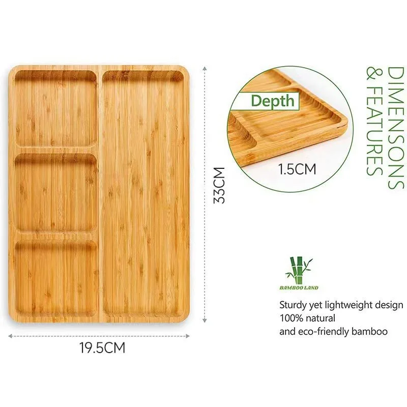 Bamboo Tray Stand Indoor Plate Nursery Plant Holders Garden Saucers Storage Desktop Bonsai Decoration 4