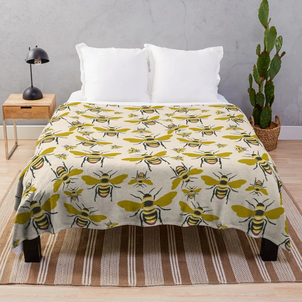 

Vintage Honey Bees repeat pattern Throw Blanket christmas gifts Baby Warm Sofas Blankets