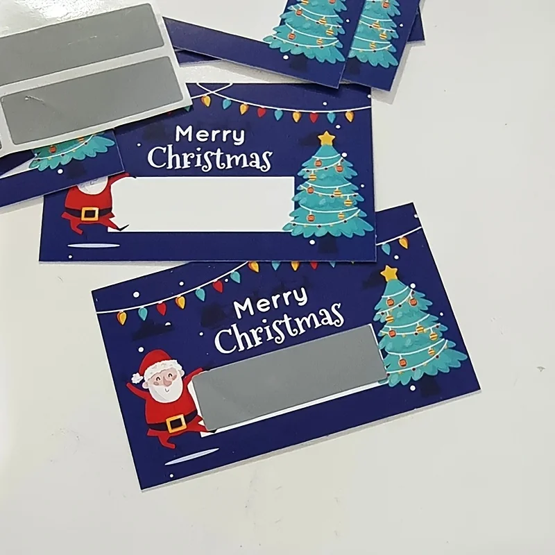 50-teiliges Weihnachts-Kratzkarten-Set, Weihnachtsmann, mehrere Stile, selbstkratzend, Urlaubs-Belohnungskarten, Geschenkanhänger, Tombola, leere Karten – Detail 3