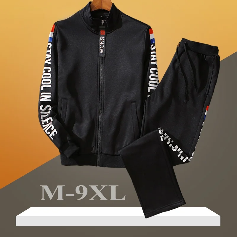 2 Piece Sets Men's Sports Suits Husband Sporting Fitness Tracksuit Set Plus Size Fashion Casual 9XL Clothing for Men Sportwear custom your logo 2pcs set sexy women tracksuit sportwear sleeve crop top pants outfit workout gym fitness athletic women clothes