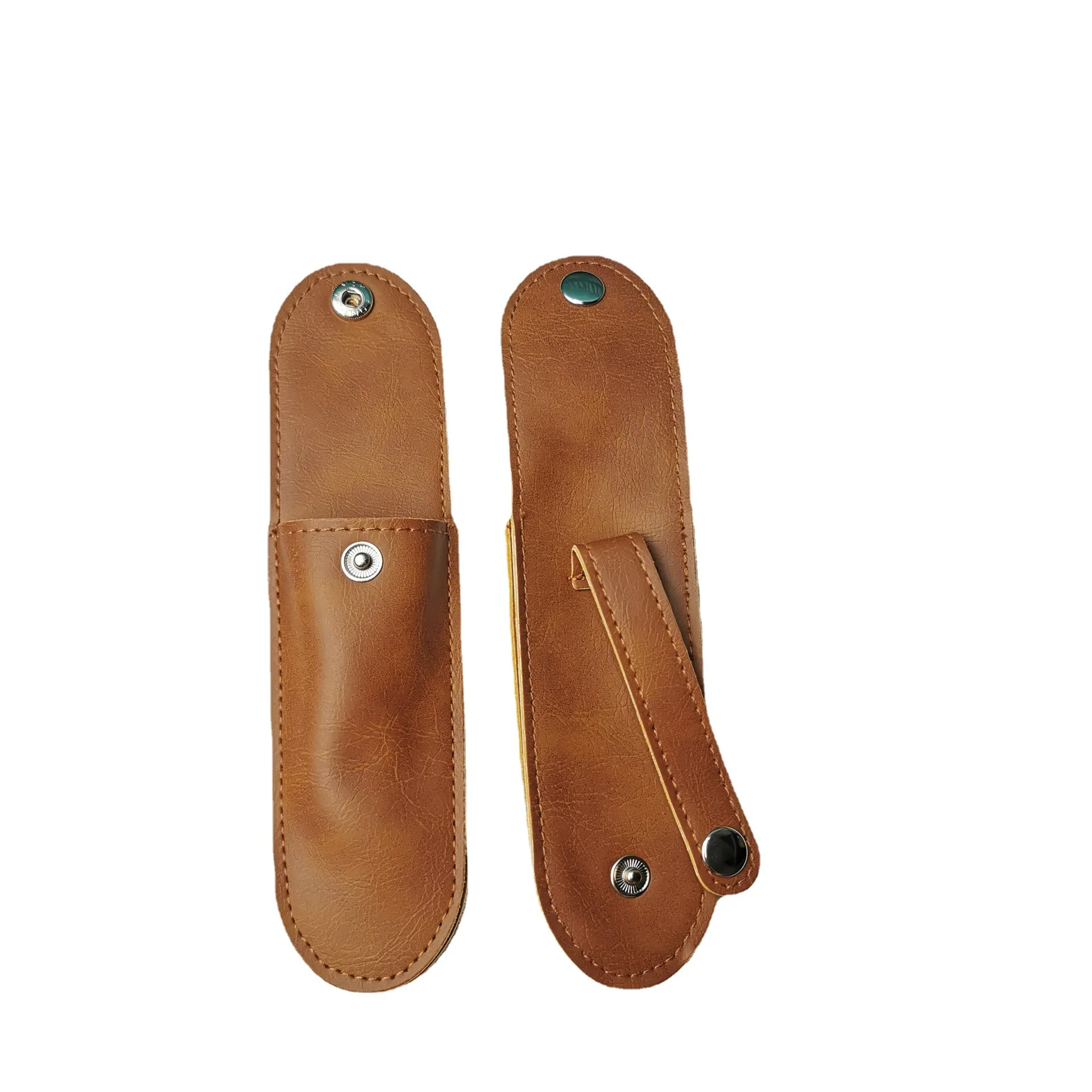 Leather Sheath For Folding Knife Portable With Flashlight Holder Belt Loop Pocket Ideal For Hunt Camp Outdoor Carry