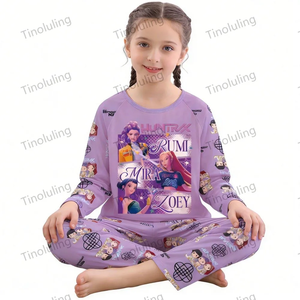 KPop Demon Hunters Huntrix Kids Pajamas Set Long Sleeve Girls Clothing 2pcs Children's Sleepwear Cartoon Boys Nightwear 3-14Y S45fc0dee8c7a42b197da3e48cc53b64fK