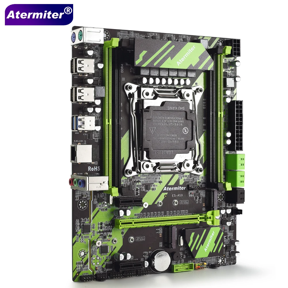 Conjunto de placa-mãe Atermiter X99 AS9 com processador Xeon E5