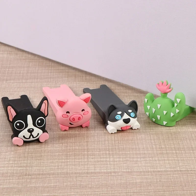 Handle Stopper Home Door Anti-collision Stopper Cartoon Door Stop Silicone Reusable Shock Absorbent Block Wedge Doorstops