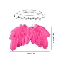Baby Angel Wing with Headband Newborn Photography Props Set Fotografia Costume Outfits Photo Shooting Accessories 6