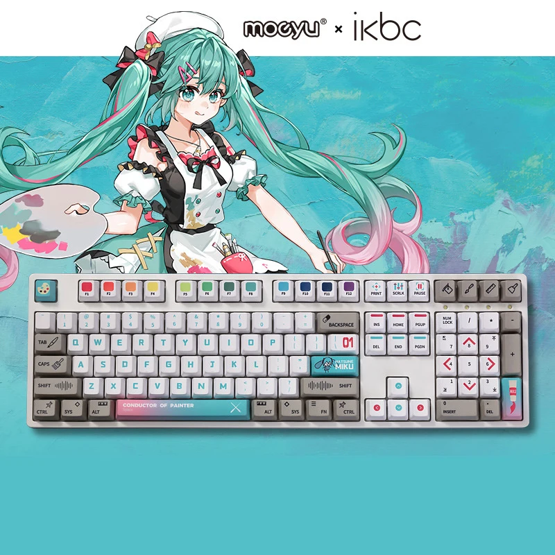 

Hatsune Miku Graffiti Conductor Keycap Theme Key Cap 108 Key Miku Adapted Mechanical Keyboard Peripheral Products Gift