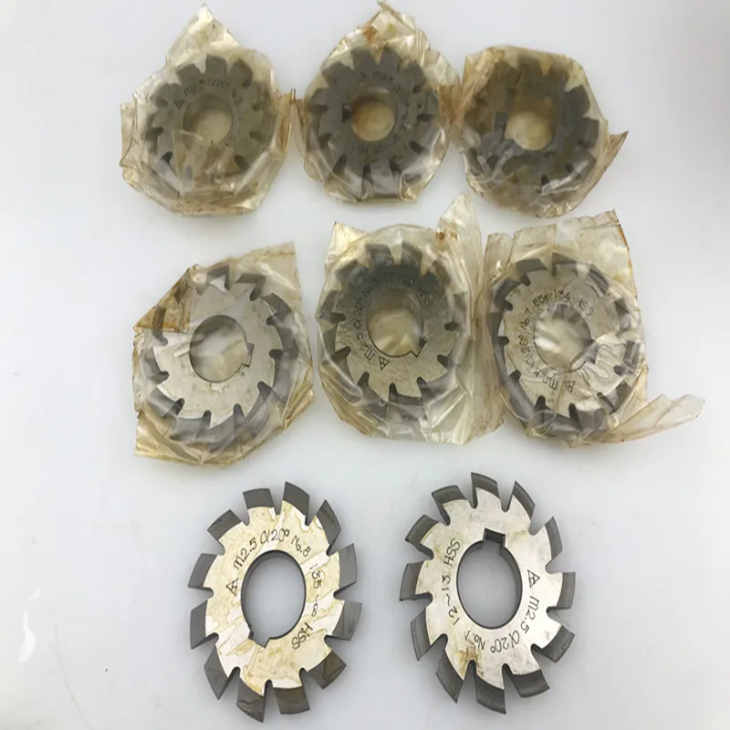 Livter M1 M1.25 M1.5 M1.75 M2 M2.25 M2.5 M2.75 M3 Modulus PA20 degrees NO.1-NO.8 8pcs/set HSS Gear Milling cutter Free shipping