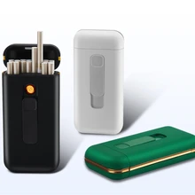 Brand Plastic Ordinary Thin 20 Cigarette Case With Lighter USB Rechargeable Ultra Thin Cigarette Case 119*56mm