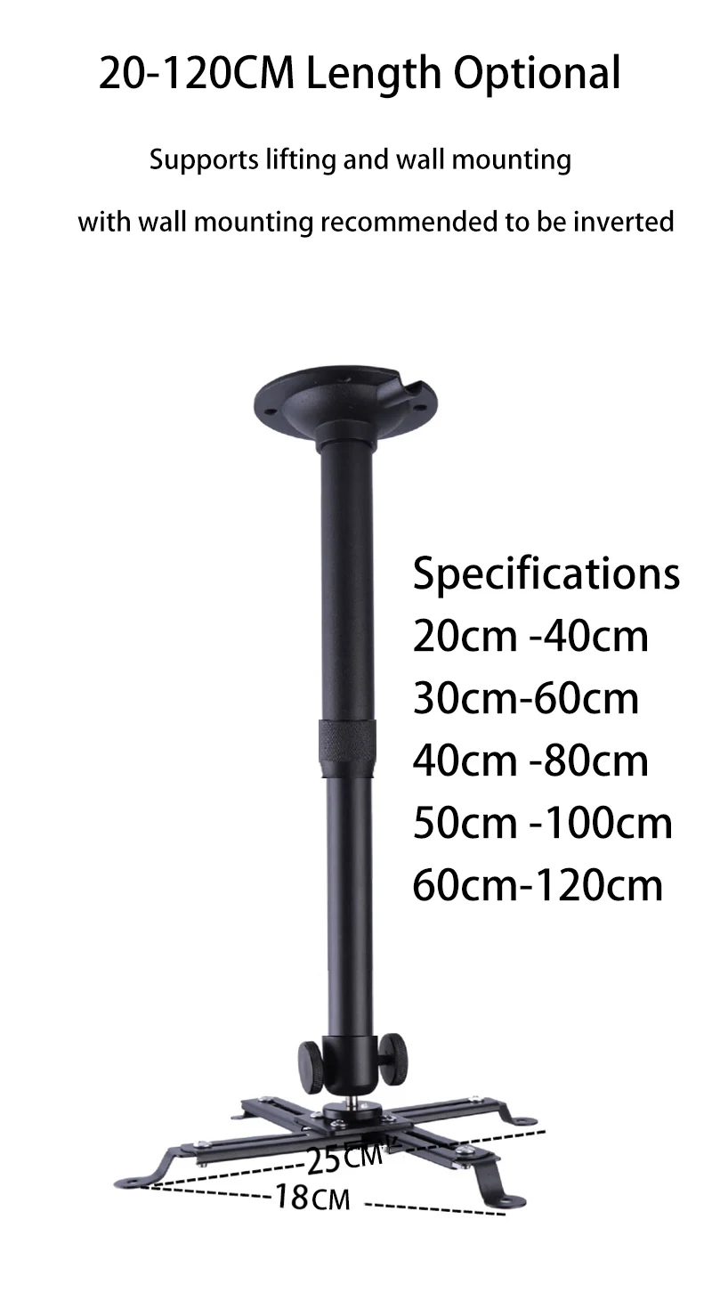 Thinyou 20 Cm 120 Cm Universal-Projektorhalterung Mit Schwenk-/Neigefunktion, Verstellbare Deckenmontage, Wandhalterung, Projektorständer S45Fc69250138402Ea61Ded37A7A046C9K