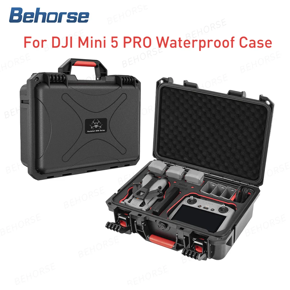 FPVtosky Koffer voor DJI Mini 5 Pro/Fly More Combo/Plus, waterdichte draagtas, geschikt voor DJI RC 2 controller/acculaderhub/accessoires, zwart, 33.5 cm × 31 cm × 13 cm FPVtosky Koffer voor DJI Mini 5 Pro/Fly More Combo/Plus, waterdichte draagtas, geschikt voor DJI RC 2 controller/acculaderhub/accessoires, zwart, 33.5 cm × 31 cm × 13 cm