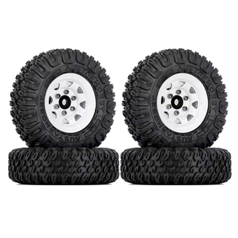 

4PCS 85Mm 1.55 Metal Beadlock Wheel Rims Tires Set For 1/10 RC Crawler Car Axial Yeti Jr RC4WD D90 TF2 Tamiya