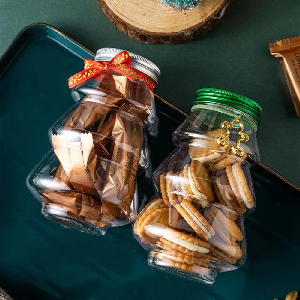 PET Christmas Tree Shaped Candy Jars Home Decor
