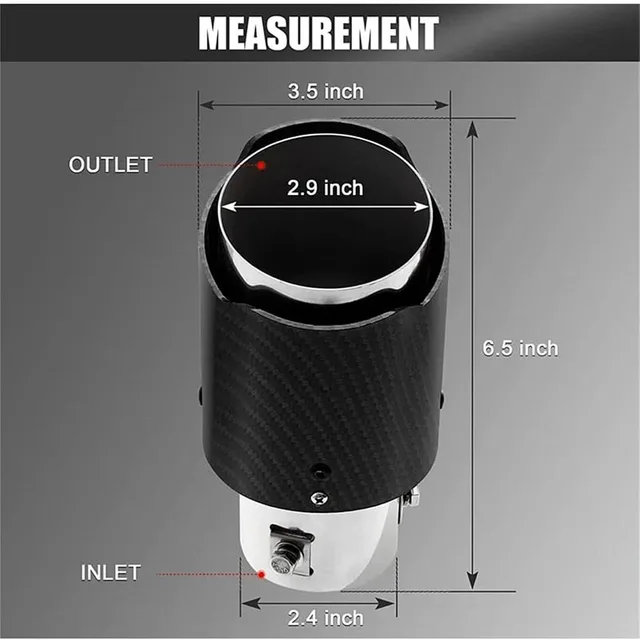 Car modification carbon fiber light-emitting tailpipe with, high temperature resistant LED light modification car exhaust pipe f 2