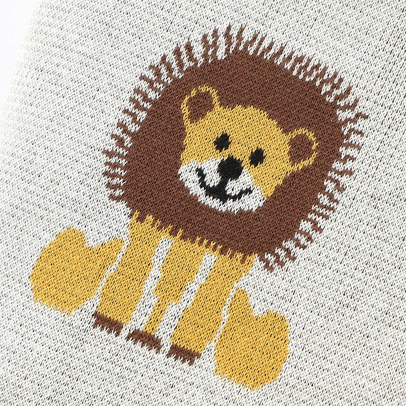 Infant Baby Blankets Cotton Knitted Newborn Girls Boy Bedding Quilt Cute Lions 100*80CM Stroller Swaddling Super Soft Sleep Warp 4