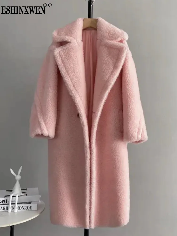 

Eshin 2023 Winter Jacket Women Long Cashmere Coat Wool Woven Fabric Thick Warm Outerwear Fashion Streetwear Clothing New TH6074