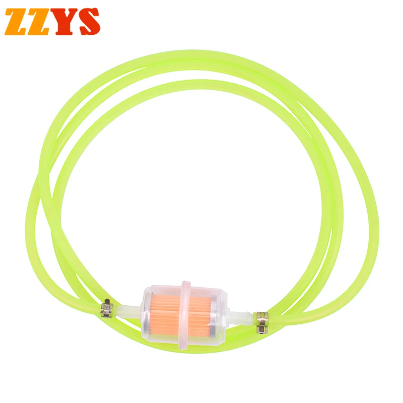 

1pc Petrol Gas Gasoline Liquid Oil Cup Fuel Filter and 1m Green Fuel Tank Tube Tubing Pipe Hose Line & 2pcs Clip Clamp Fastener